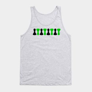 Black And Green Pattern Chessboard Pieces Tank Top